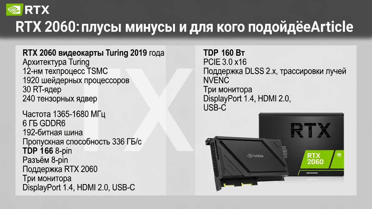 RTX 2060: плюсы, минусы и для кого подойдёт